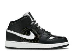 AIR JORDAN 1 MID SE (GS) "BLACK GLITTER"
