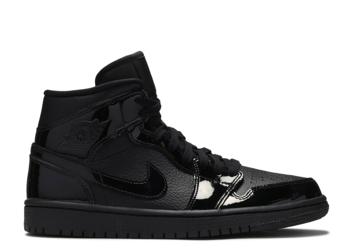 WMNS AIR JORDAN 1 MID "PATENT TRIPLE BLACK"